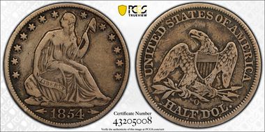 1854-O 50C Arrows VF20