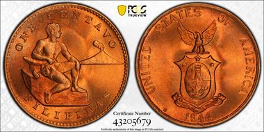 1944-S 1C KM-179 MS67+ RD