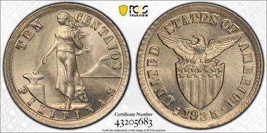 1935-M 10C KM-169  Ag MS66