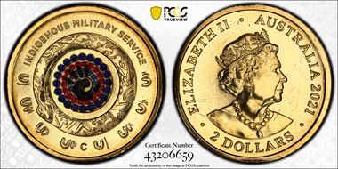 2021-C $2 Indigenous Military Service Colorized MS68