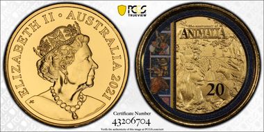 2021 20C Animalia 35th Ann. Gold Plated MS68