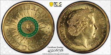 2014 $2 Remembrance - Colorized MS66