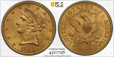1900 $5 MS63