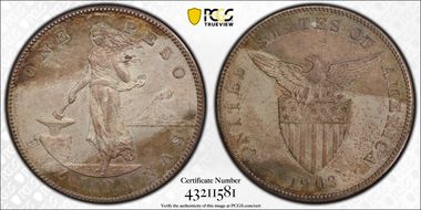 1903-S Peso KM-168  Ag MS63