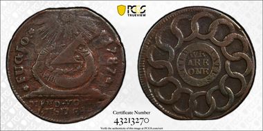 1787 Fugio 1C Newman 18-H, United States F12BN