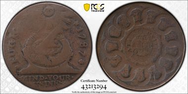 1787 Fugio 1C 8 Pointed Stars G4BN
