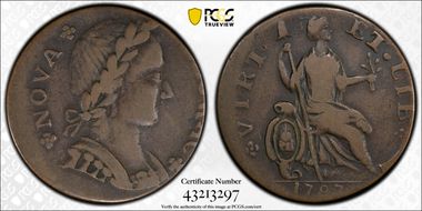 1787 1/2P Nova Eborac, Seated Right VF30BN