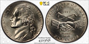 2004-D 5C Peace Medal MS66