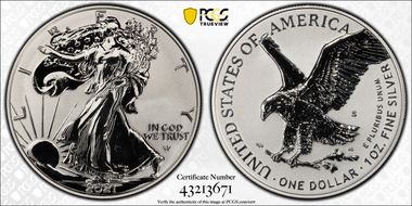 2021-S $1 Silver Eagle Rev PR - Type 2 Designer Edition PR69