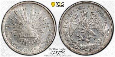 1899-Zs FZ Peso KM-409.3 AU55