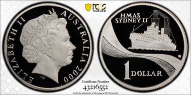 2000 $1 HMAS Sydney II PR70DCAM