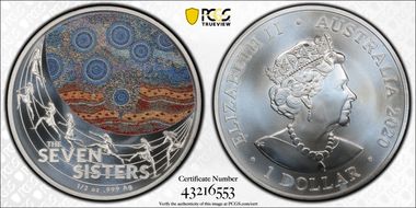 2020 $1 The Seven Sisters  Colorized MS69