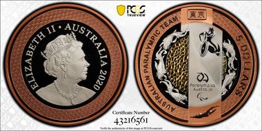 2020 $5 Paralympic Team PR69DCAM
