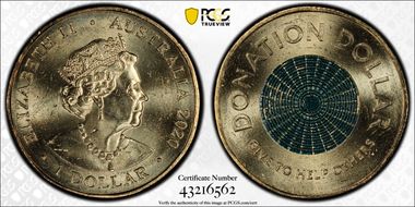 2020 $1 Donation Dollar MS64