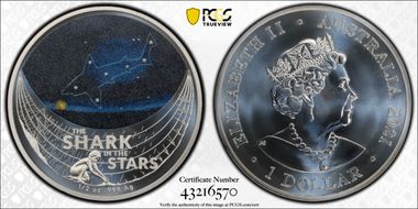 2021 $1 Shark in the Stars Colorized MS69