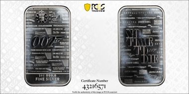 2016 Medal  Star Trek Latinum Slip Gold Plated Silver Bar MS69