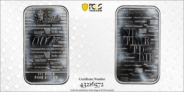 2016 Medal  Star Trek Latinum Slip Gold Plated Silver Bar MS69