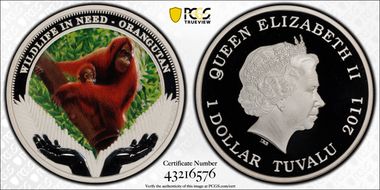 2011 $1 Orangutan Wildlife in Need PR69DCAM