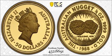 1988-P $50 Nugget 1/2oz Au PR70DCAM