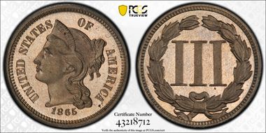 1865 3C J-410 PR67CAM