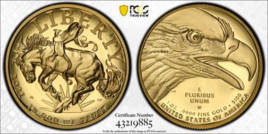 2021-W $100 American Liberty High Relief .9999 Fine First Strike PR70DCAM