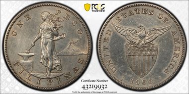1906-S Peso KM-168  Ag N1