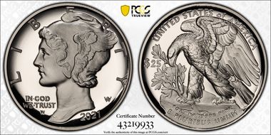 2021-W $25 Palladium First Strike PR70DCAM