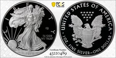 2020-W  $1 Silver Eagle - v75 Privy PR70DCAM