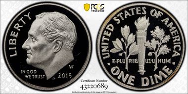 2015-W 10C Silver PR69DCAM