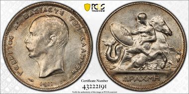 1911(a) Drachma KM-60  Ag MS62