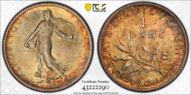 1901 1 Fr Gad-467 F-217 MS65