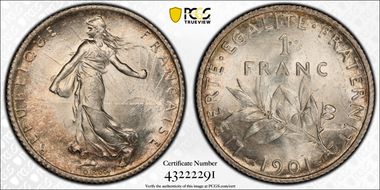 1901 1 Fr Gad-467 F-217 MS65