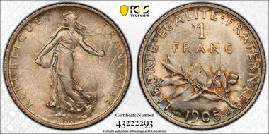 1905 1 Fr Gad-467 F-217 MS66