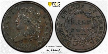 1834 1/2C VF35BN