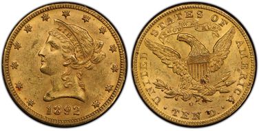 1892-O $10 MS62+