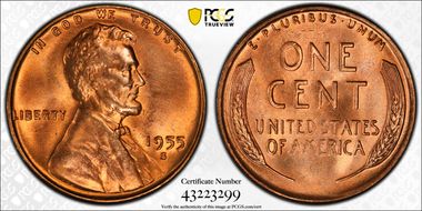 1955-S 1C MS65RD