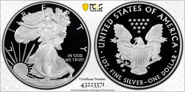 2021-W  $1 Silver Eagle - Type 1 PR69DCAM