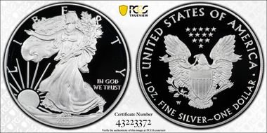 2021-W  $1 Silver Eagle - Type 1 PR70DCAM