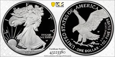 2021-W  $1 Silver Eagle - Type 2 PR70DCAM