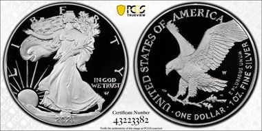 2021-W  $1 Silver Eagle - Type 2 PR70DCAM