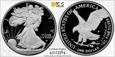 2021-W  $1 Silver Eagle - Type 2 PR70DCAM