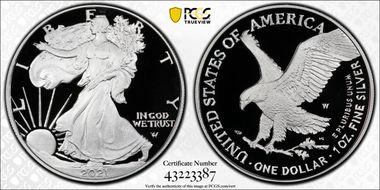2021-W  $1 Silver Eagle - Type 2 PR70DCAM