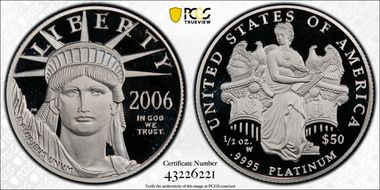 2006-W $50 Statue of Liberty PR70DCAM