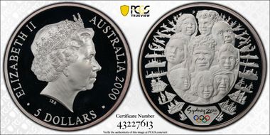 2000-P $5 Olympic - 9 Races PR69DCAM