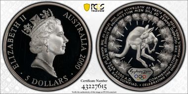 2000-P $5 Olympic - Kangaroo PR68DCAM