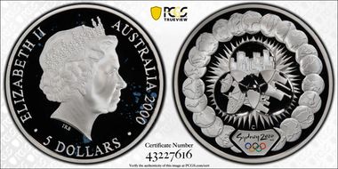 2000-C $5 Olympic - Reaching the World PR68DCAM