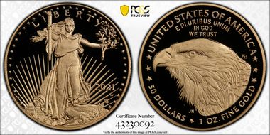 2021-W $50 Gold Eagle - Type 2 First Strike PR70DCAM
