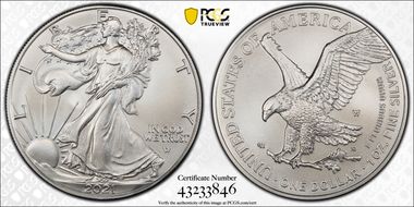 2021-W $1 Burnished Silver Eagle-Type 2 First Strike SP70