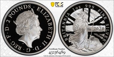 2020 £2 Britannia Ag PR69DCAM