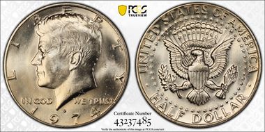 1974-D 50C Doubled Die Obv,  FS-101 MS65